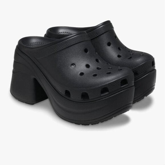 CROCS Unisex Mens 10 Women's 12 Black Siren Elevated Clogs - Size 12 NWT - Picture 3 of 7